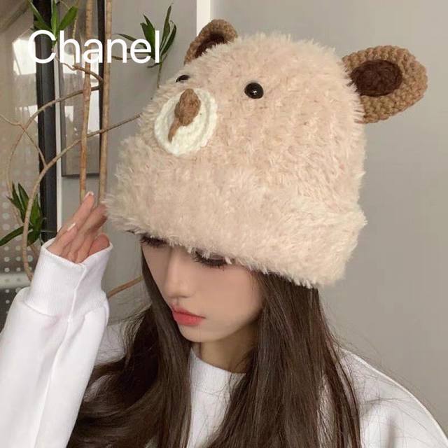 Chanel香奈儿 新款针织毛线帽 呆萌猫耳朵针织帽
